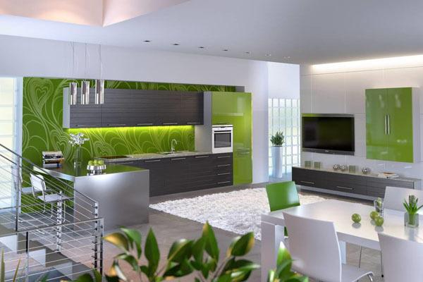 Diseño de cocina verde: moderno y elegante