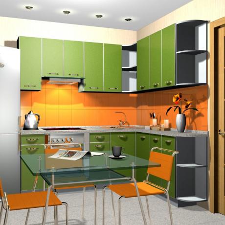 Cocina naranja-verde (35 fotos): cómo hacer una sala de cocina en tonos verde claro con sus propias manos, instrucciones, tutoriales de fotos y videos
