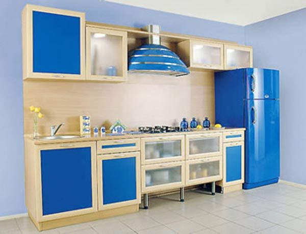 Cocina azul (35 fotos): instrucciones en video para decorar el diseño de interiores en colores oscuros con sus propias manos, precio, foto