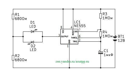 Los LED de la conmutación de circuitos