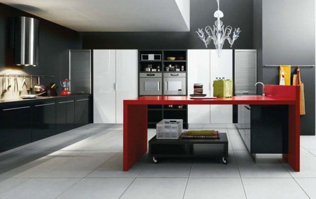 cocina en blanco y negro