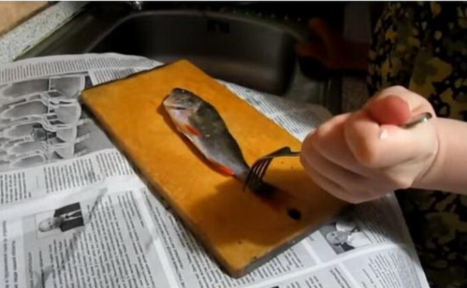 Para peces pequeños no se deslizan, se puede arreglar con un tenedor. 