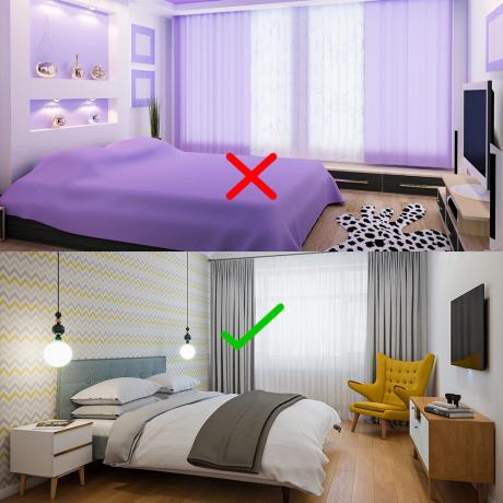 4 colores, que categóricamente no se pueden utilizar en el dormitorio