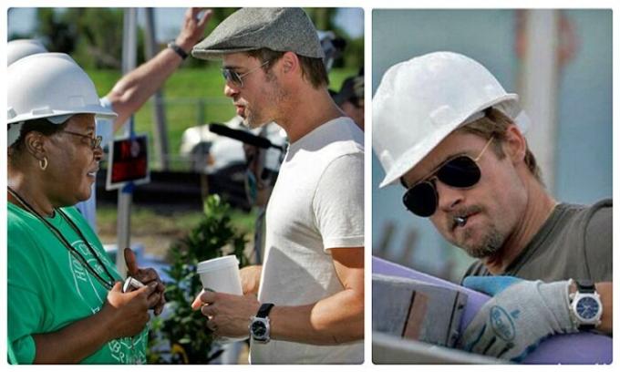 Brad Pitt tomó una parte activa en la organización de la construcción para las personas afectadas por el huracán.