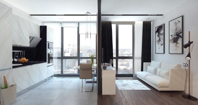 Elegante apartamento de 29 m² para una pareja joven en un edificio nuevo