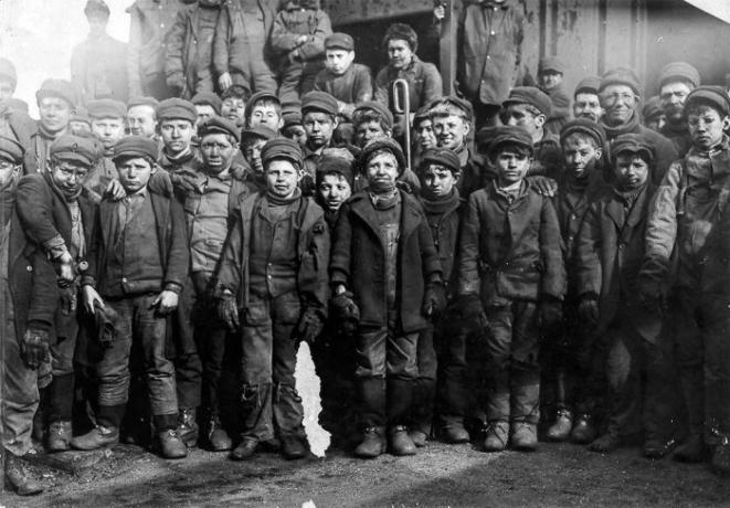 
Niños mineros en los Estados Unidos.