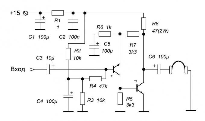 Descripción del circuito amplificador de clase "A" para mejorar el sonido de auriculares
