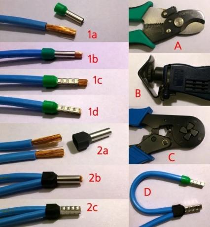 Figura 2: Los cables de engaste correctas