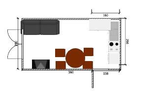 cocina sala de estar 16 metros cuadrados
