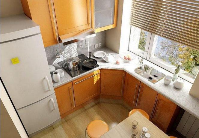 diseño de interiores de una pequeña cocina