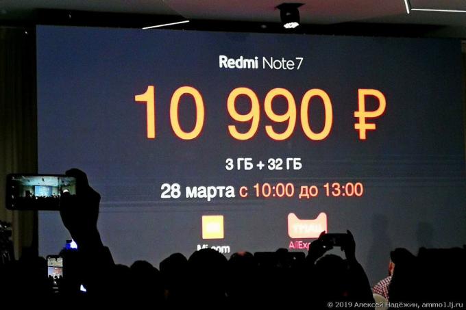 Xiaomi redmi Nota 7: El buque insignia de casi 10.990 rublos.
