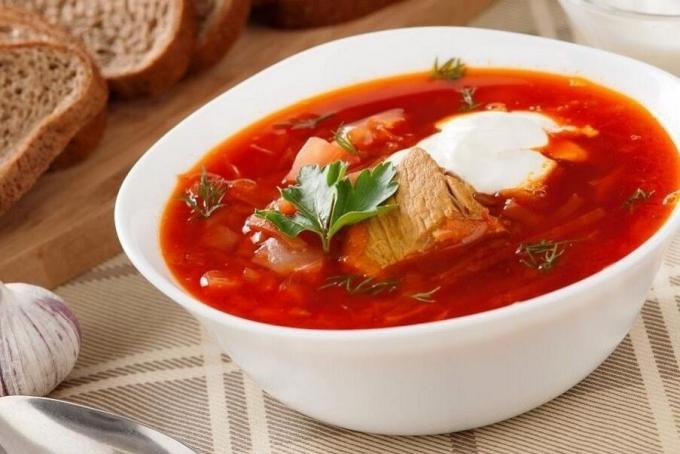 Que añadir a la sopa, de modo que siempre produce un color rojo rico. Comparto su receta