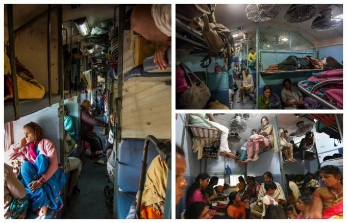 Un viaje al vagón de segunda clase (India).