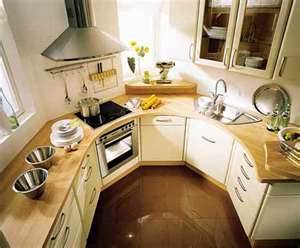Puede hacer que incluso una cocina muy pequeña de forma compleja sea conveniente.