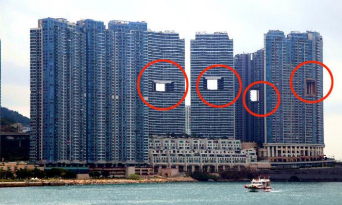 rascacielos "fugas" de Hong Kong.