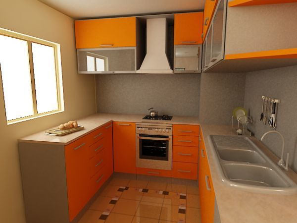 Ideas de interiores para una cocina pequeña - para el lado norte