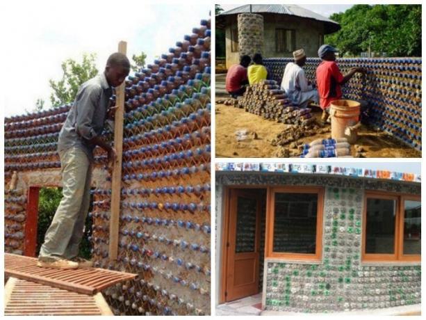Un tipo ordinario de un campo de refugiados construyó su propia casa con botellas de plástico. | Foto: facebook.com.