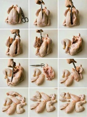 Cómo cortar la carcasa de pollo. | Foto: Pinterest.