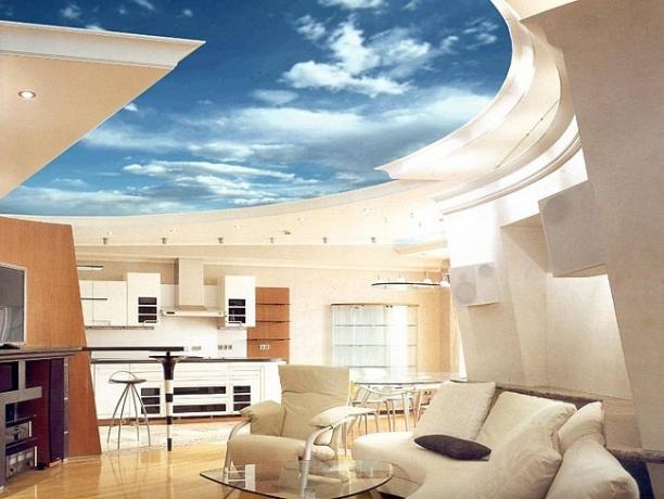 Decoración de techo en la cocina - tecnologías de diseño moderno.
