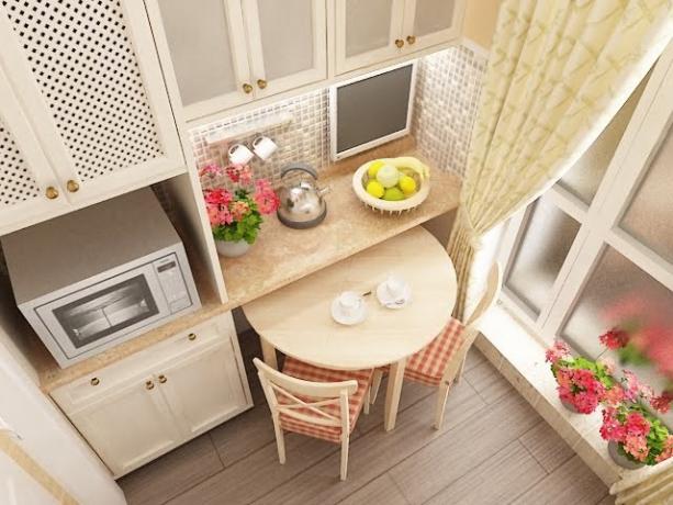 Los colores claros son la solución más correcta para "ampliar" el espacio de una cocina pequeña