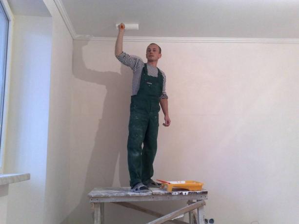 En la foto: cómo pintar el techo de la cocina con tus propias manos.