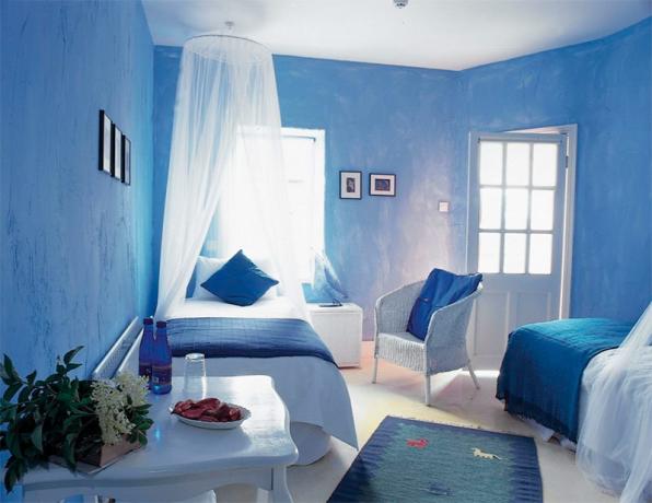 Foto del dormitorio en azul
