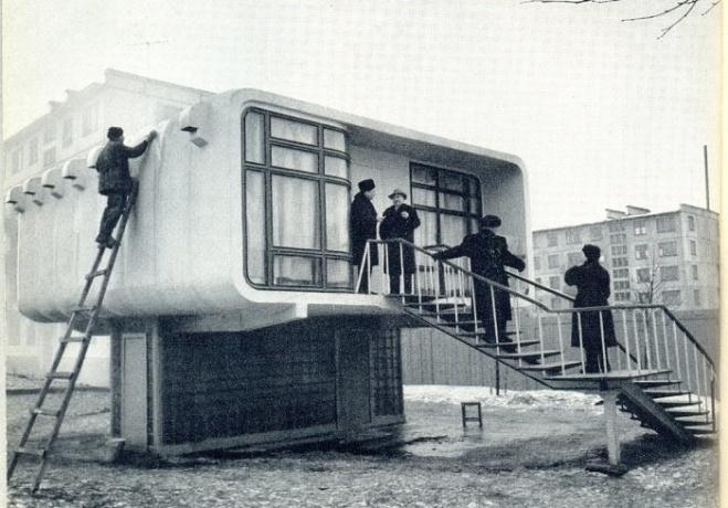 casa de plástico experimental, construido en la Unión Soviética en 1961.
