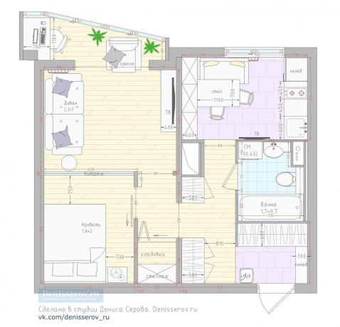 6 realización remodelación odnushki 38 m² socket P-44T