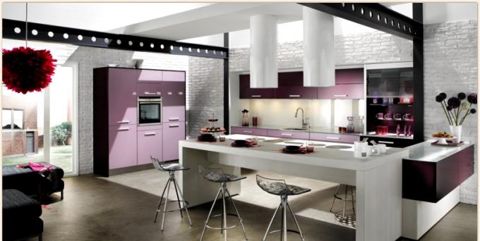 Cocina blanco-violeta (42 fotos), diseño de bricolaje: instrucciones, tutoriales de fotos y videos, precio