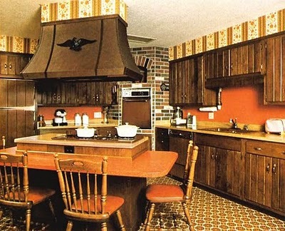 Imagínese lo sombría que sería esta cocina sin manchas naranjas brillantes.