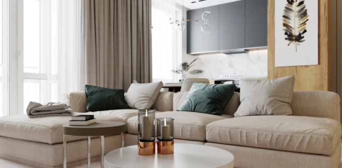 Treshka estilo 71 acentos m² brillantes y una pluralidad de armarios