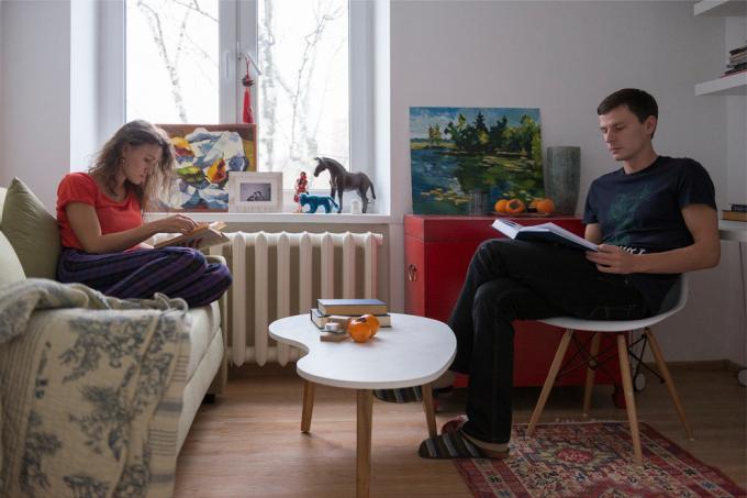 El interior de la semana: 31 m² dormitorio Hruschev período de tiempo para una pareja joven
